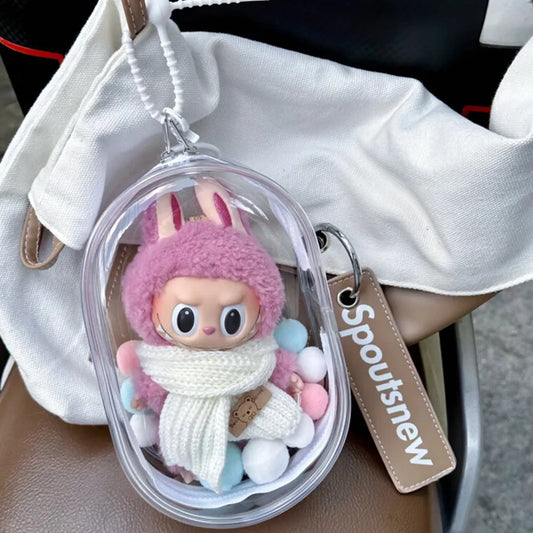 Clear Protective Keychain Case for Collectible Dolls